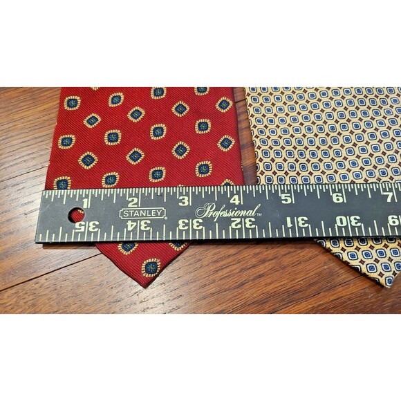 Lot of 4 Vtg Polo Ralph Lauren Silk Tie Hand Made USA Yellow Red Dark Blue Navy - Picture 13 of 16